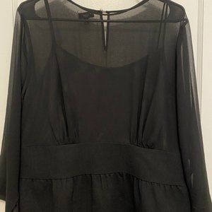Talbots Sheer Long Sleeve Dress
